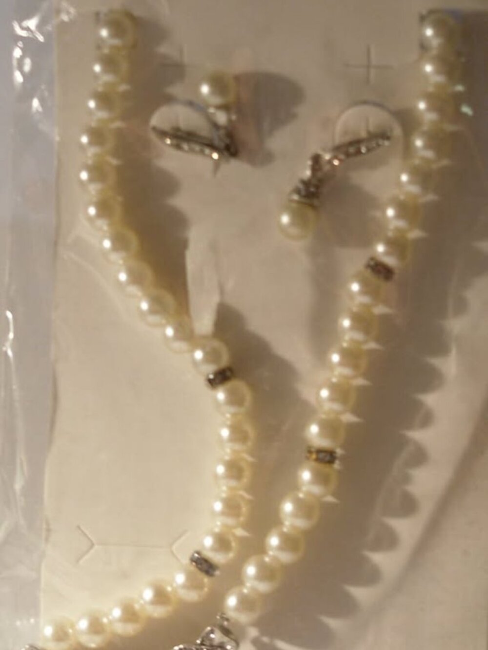 Fashion Jewelry Pearl earring & Pearl necklace new IN PACKAGE